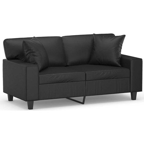 Maison Exclusive - Divano a 2 Posti con Cuscini Nero 120 cm in Similpelle