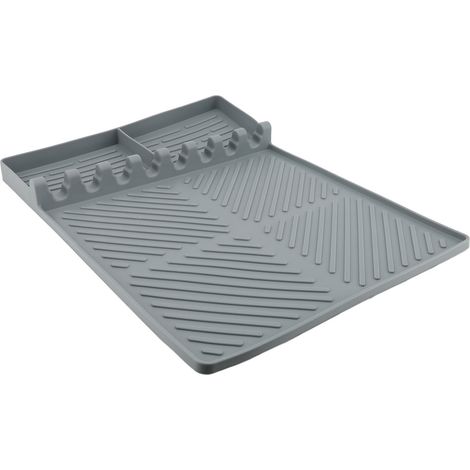 Tapis en silicone pour ustensiles de crêpière résistant à la chaleur antidérapant plateau latéral multifonction pour plan de travail cuisine extérieure (1/5)