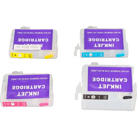 4 Cartouches d'Encre 4 Couleurs Recharge pour Imprimante Jet d'Encre Accessoires Bureau WorkForce (1/5)