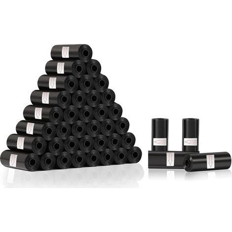 600 Pièces Sac a Crottes Chien, Noir Sac a Caca pour Chien, Solides et Anti-fuite Sacs à Déjection Animale (40 Rouleaux, 15 par Rouleau) (1/5)