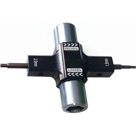Clé quadruple M5 avec outil à roulement unidirectionnel intégré 1,5 mm/2 mm (1/5)