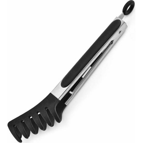 Pinze per pasta per spaghetti, pinze per pasta in silicone antiaderente, pinze per tagliatelle di pane, pinze per pasta (nero) (1/5)