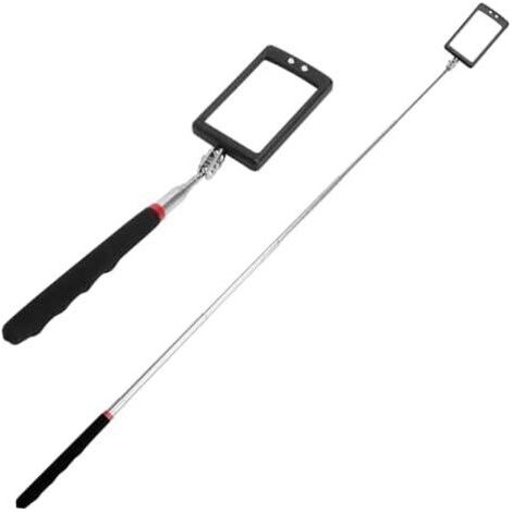 2 PCS Miroir d’Inspection Télescopique avec LED, 360 Degrés Lumière, Extensible 80 cm Éclairage pour Inspection sous Voiture, Atelier, Espaces Étroit - (1/5)