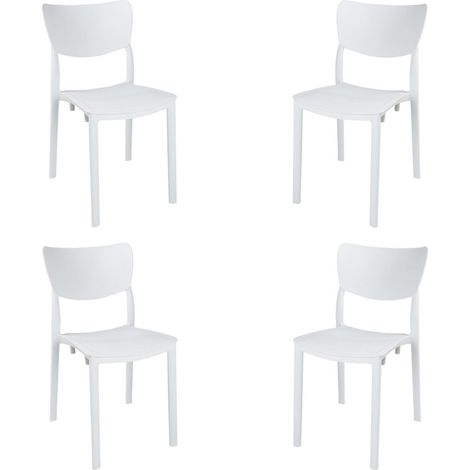 Sedia da giardino impilabile LIBRA Bianco 4 sedie (1/3)