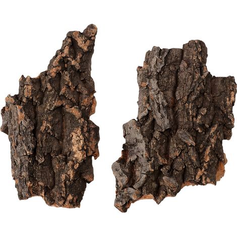 2 morceaux d'écorce de liège de 15 cm, sans danger et naturelle, pour la décoration de terrariums (lézards, geckos, tortues, perroquets). (1/5)