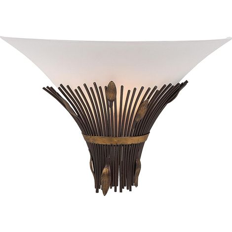 Applique murale Lucide CANNA E14 40W brun blanc IP20