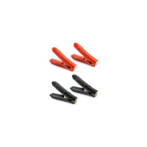 Juego de 4 pinzas de cocodrilo de cobre puro, 100 A (2 negras, 2 rojas), pinzas de arranque para cargador de batería, arrancador de coche/camión - Crezuo