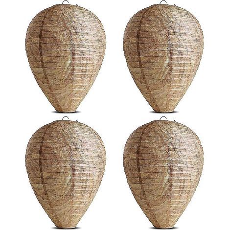 Leurre de nid de guêpes 4 pièces En papier non toxique Dissuasion efficace pour frelons et abeilles Résistant aux intempéries (1/5)