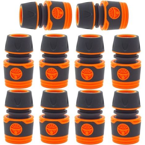 Pack of 10 garden hose connectors - Quick-connect fittings for 1/2-inch garden hoses - Fittings for car washes and hoses (1/5)