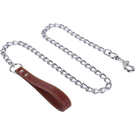 Corde de traction en métal flexible pour chien jusqu'à 30 kg avec collier pour l'extérieur 180 cm (1/3)