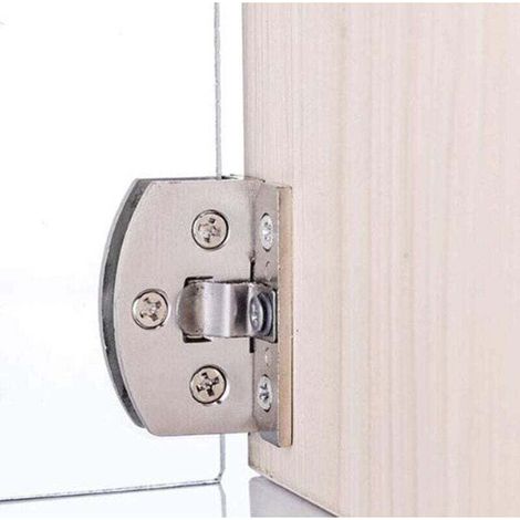 Paar Glastürbänder für Vitrinen und Weinschränke, zum Aufclipsen, Ersatzteile, geeignet für 5–6 mm dickes Glas, silberfarben – Crezuo