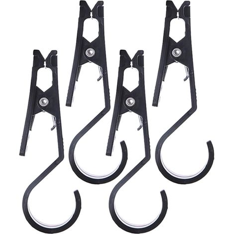 4 Pièces Lot de Crochets Multi-Fonctions pour Tente Clips Robustes de Toile Auvent Extérieur Résistants Au Vent pour Fixation Sécurisée (1/5)