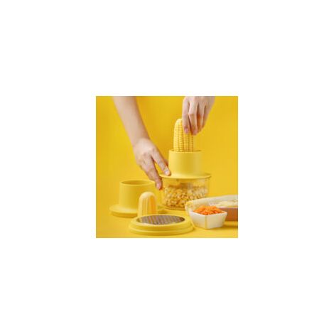 Pelapatate multifunzione 4 in 1 in acciaio inox con ciotola, per grattugiare zenzero/carote/patate, senza cuciture, anti-schizzi, più resistente - Crezuo