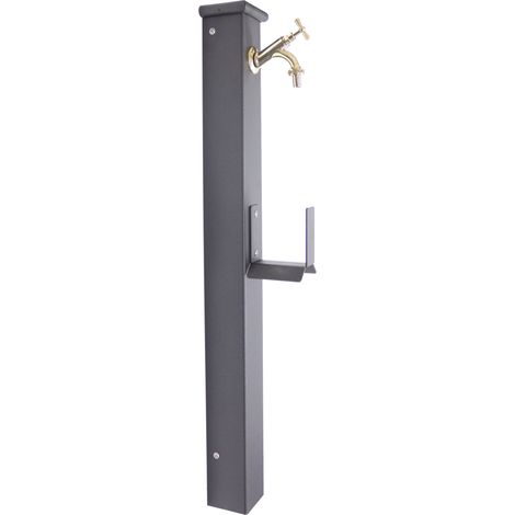 Fontana a colonna Sparta con avvolgitubo per casa giardino esterno con rubinetto in ottone finitura a scelta : lucido