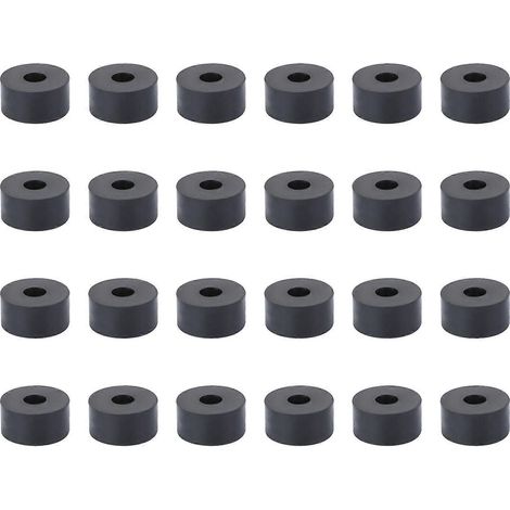 Lot de 24 patins ronds en caoutchouc pour pots de fleurs portables, absorbant les chocs et résistants, multifonctionnels, pour pots de fleurs modernes en céramique (noir)-3.00X3.00X1.50CM