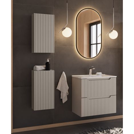 Badmöbel Set 4-teilig mit 60cm Waschtisch, Beige, NEWPORT-56-CASHMERE (1/5)