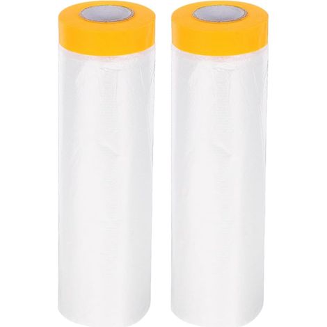 Film Isolant Thermique pour Fenêtres 2 Pcs 1,5 X 20 M Pe Transparent avec Ruban Adhésif, Kit D'isolation pour Grandes Fenêtres Hiver, Protection Froid et Uv, Étanchéité Facile (1/5)