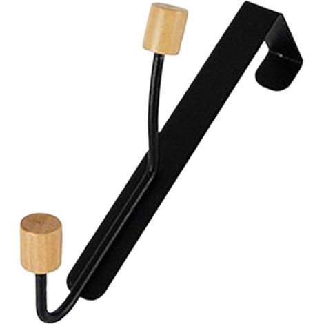 Patères doubles en au carbone sans percage pour porte serviette - séchoir 2 pcs Acier Noir (1/5)