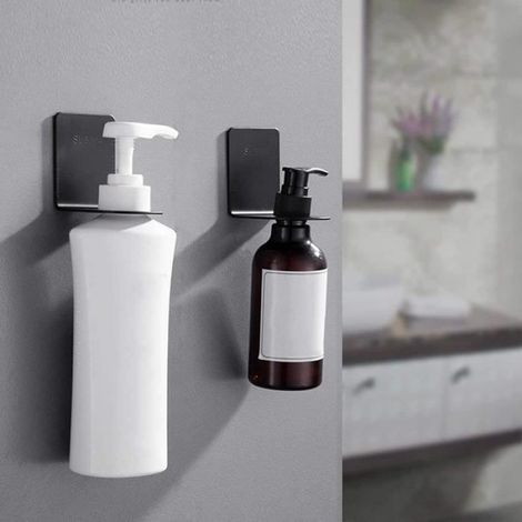 Distributeur De Savon - Support Mural En Acier Inoxydable - Noir - 2 Pièces (1/4)