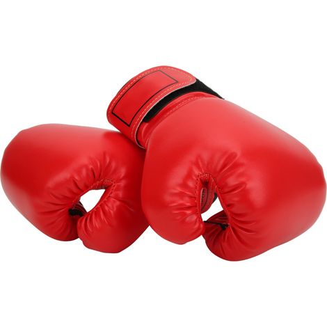 Gants de boxe en cuir PU respirant pour enfants, gants de sparring Sanda, équipement d'entraînement rouge (1/5)