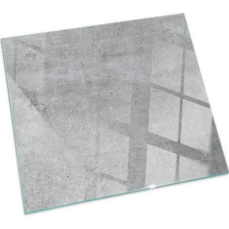 Plaque décorative de protection avec impression sous cheminée pour salon Texture de béton brut Carrée 60x60 cm (1/5)
