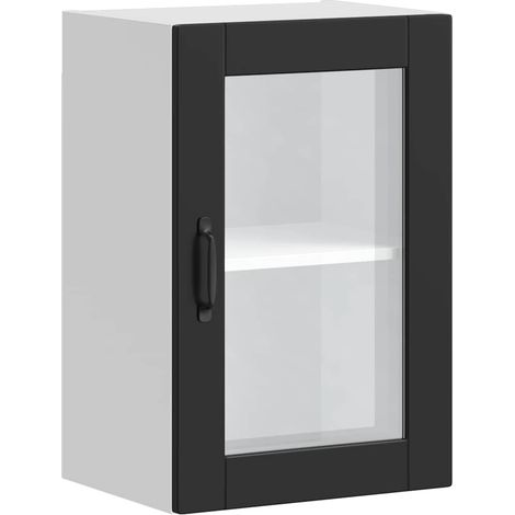Maison Exclusive - Pensile da Cucina con Porta in Vetro Porto Nero