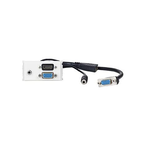 Vivolink WI221270 Presa di corrente HDMI + VGA + 3,5 mm bianca
