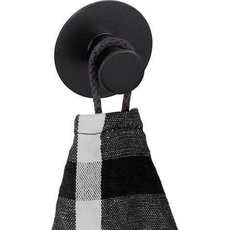 Crochet adhésif Celano 4 pièces noir inox sans perçage crochet mural adhésif noir porte-serviette autocollant design salle de bain crochet pour peignoir en inox noir rangement pratique maison (1/4)