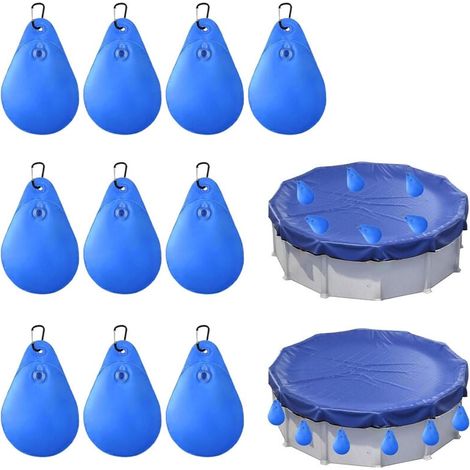 Hochleistungs-Wassersäcke für Poolabdeckungen, 10 Gewichte für eingelassene Poolüberdachungen, Poolabdeckungszubehör, Pool-Wassersäcke, für die Winter-Poolwasser-Klimaanlage (1/4)