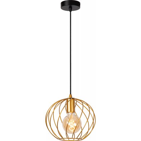 Lampada sospensione metallo Ø25 ottone Danza E27 Lucide (1/5)