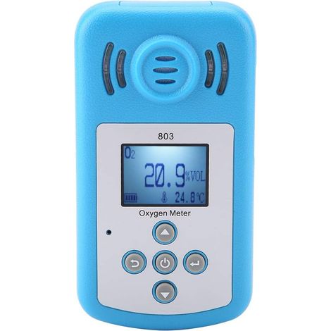 Compteur de Gaz Oxygène Affichage Numérique Bleu Détecteur de Fuite de Gaz Oxygène Mesure de la Concentration en O2 avec Lumière Sonore et Alarme de Vibration (1/5)