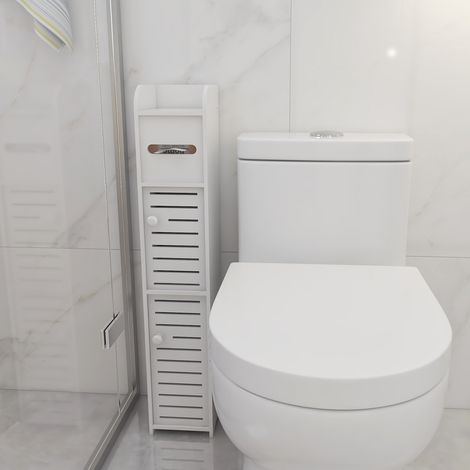 Meuble Armoire Colonne de Salle de Bain, Meuble de Rangement en PP pour Salle et Buanderies, 78 x 17 x 15 cm (1/4)