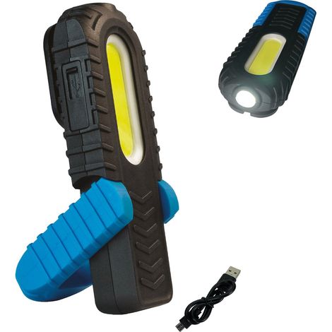 Baladeuse LED rechargeable USB 3W, 400 lumens, IP44, IK07, crochet, mode torche, aimanté- Tibelec (1/5)