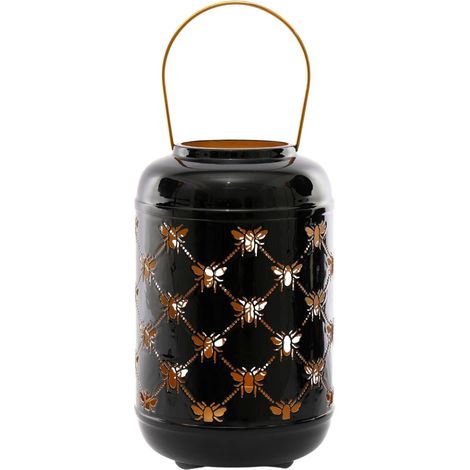 Lanterne ronde ajourée en métal Abeille 20 x 32 cm (1/3)