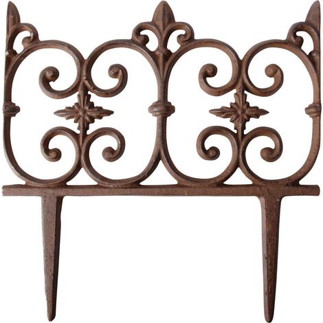 Recinzione da giardino in ghisa, 26,5 x 28 cm (altezza).