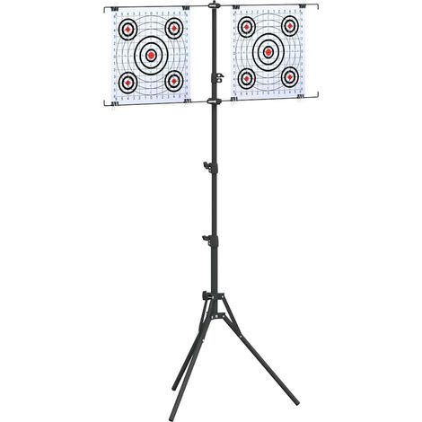 vidaXL Supporto per bersaglio Nero e Bianco 82,5 x 51 x 150 cm Metallo