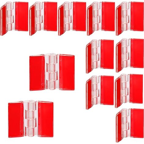 12 Stück Scharnier Klar Acryl Scharniere Klein Transparent Kunststoff Klavierscharnier Selbstklebend klappbar scharniere Werkzeuge für Schrank Schublade Möbel DIY Display Ständer 30x35mm (1/5)