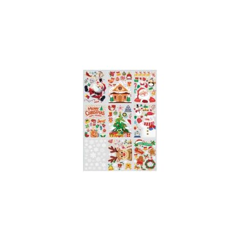 Décorations de Noël, autocollants pour vitres de Noël, double face, réutilisables, mignons, pour les fêtes d'hiver, pour la décoration de la maison des enfants - Crezuo