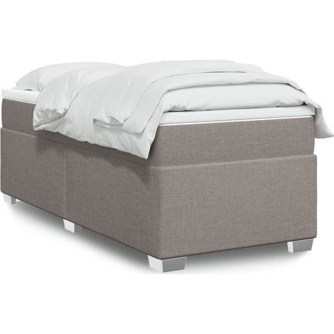Boxspringbett mit Matratze Taupe 90x200 cm Stoff