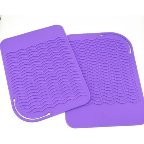 coussinets en résistants à la chaleur antidérapants pour fers friser lisser et appareils de coiffure 2 silicone Violet (1/5)