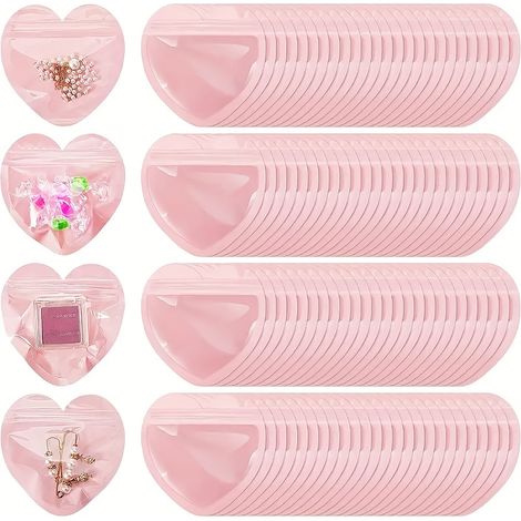 20 sacs cadeaux roses en forme de cœur avec découpes en forme de cœur – Idéaux pour les mariages, les anniversaires et Noël (1/5)