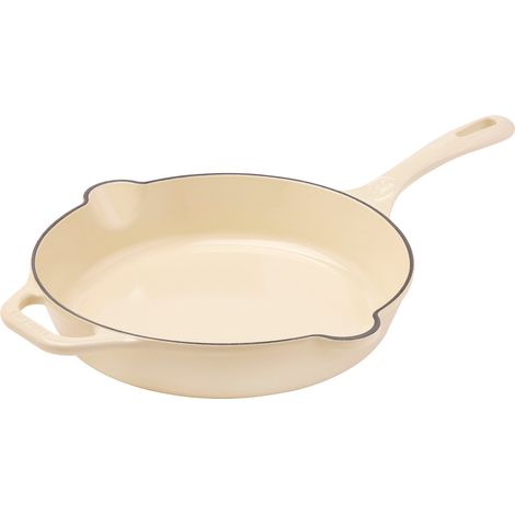 Victoria 38212 Sartén Hierro Fundido Esmaltado Inducción 23cm, Apta Fuego, Barbacoa, Horno Cast Iron Skillet  Blanco (1/5)