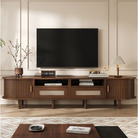 Mobile TV 170x40x40 cm in MDF marrone scuro con contenitore integrato - MEUBLIV (1/5)