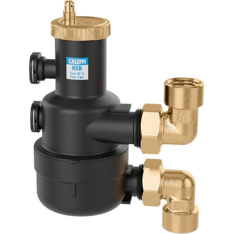 Caleffi – Dégazeur radiateur 551606 – Haute efficacité – Corps en technopolymère – Réglable pour installation horizontale et verticale – Pmax 3 bar