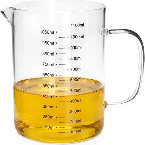 Glass Measuring Jug, 1L Borosilicate, Dishwasher Safe (1/5)