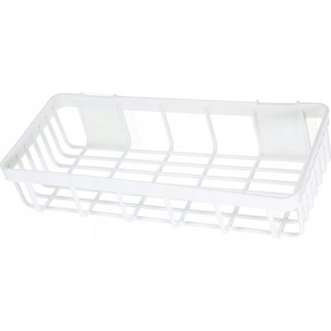 Mensola da parete universale bianca, adatta per riporre oggetti in bagno e in cucina.