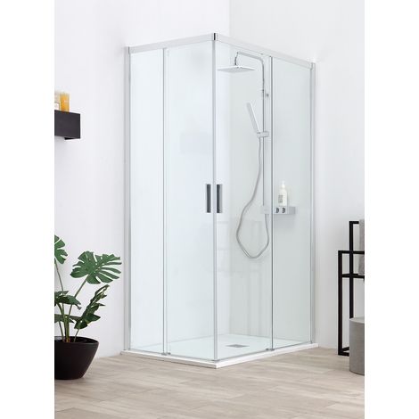Box doccia QUICK in cristallo 6 mm trasparente 75x90 con profilo