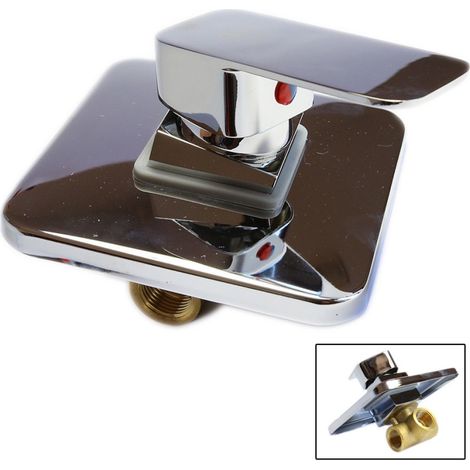 Cleafe - Miscelatore Rubinetto Doccia Incasso Quadrato Monocomando Vasca Bagno Cromato -