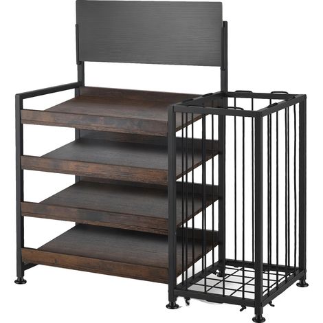Expositor de dulces, organizador de 4 niveles, estante de madera para encimera, negro (1/2)