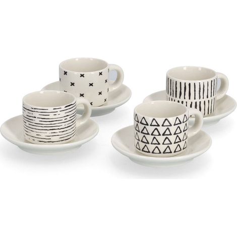 Espressotassen mit geometrischen Mustern, 70 ml, 8-teiliges Set (1/5)